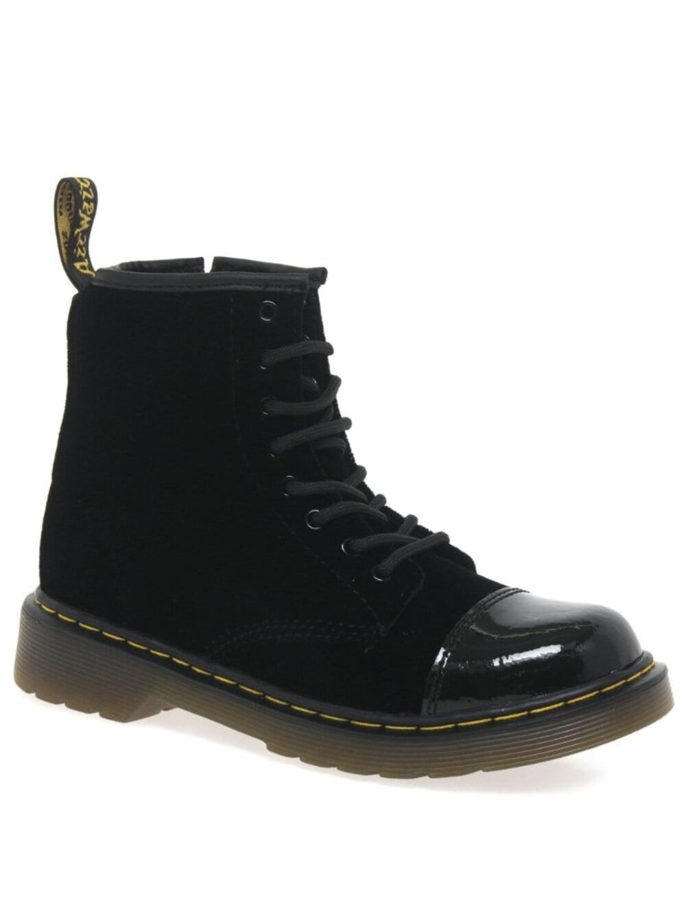 Dr. Marten's Girls "Pooch" Black Velvet Boots, Size 12